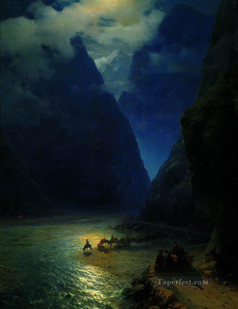 darial gorge 1862 Romantic Ivan Aivazovsky Russian Oil Paintings